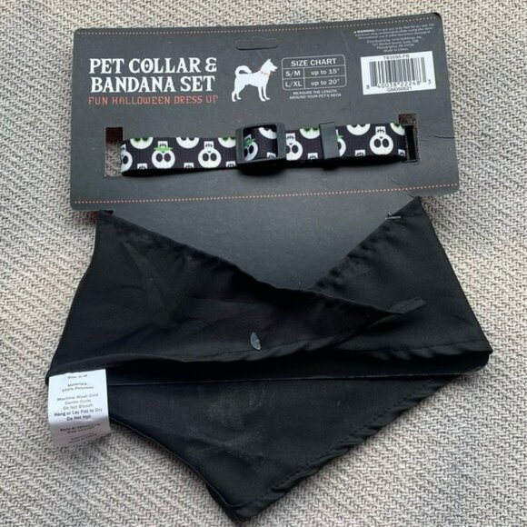 Creep it Real Dog Matching Collar & Bandana Set NWT Puppy Halloween Costume - Picture 4 of 6
